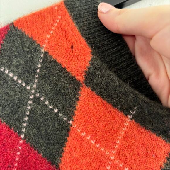 Vintage Turnbury 100% Extrafine Lamb's Wool Argyle Sweater Size Large - Picture 3 of 8